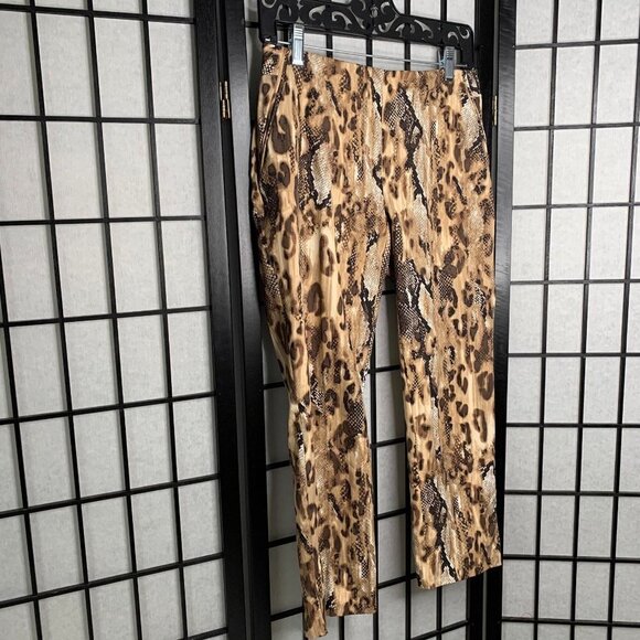 Chicos SO Slimming Animal Print Snake Python Skinny Ankle Capris X-Small Brown - Picture 2 of 8